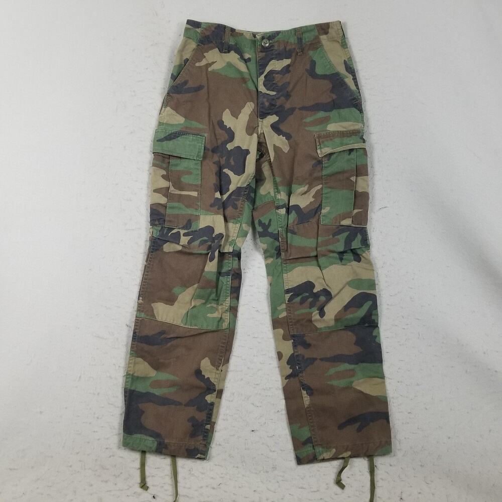 Camouflage Cargo Pants Mens Small Short 29x29 Army Woodland BDU Military‎